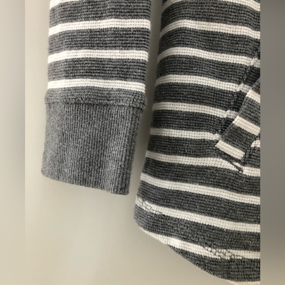 J. Crew Striped Funnelneck Pockets Waffle Knit Sweatshirt - Picture 12 of 16